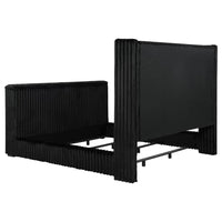Centergrove Upholstered California King Wingback TV Bed Black