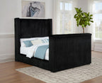 Home & Sleep Outlet - Centergrove Upholstered Queen Wingback TV Bed Black