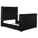 Centergrove Upholstered Queen Wingback TV Bed Black