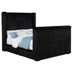 Home & Sleep Outlet - Centergrove Upholstered Queen Wingback TV Bed Black