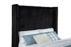 Home & Sleep Outlet - Centergrove Upholstered Queen Wingback TV Bed Black