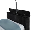 Home & Sleep Outlet - Centergrove Upholstered Queen Wingback TV Bed Black