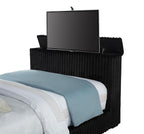 Home & Sleep Outlet - Centergrove Upholstered Queen Wingback TV Bed Black