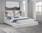 Home & Sleep Outlet - Dreux Upholstered Eastern King Panel Platform Bed Cream