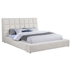 Home & Sleep Outlet - Dreux Upholstered Eastern King Panel Platform Bed Cream