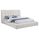 Dreux Upholstered California King Panel Platform Bed Cream