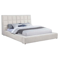 Dreux Upholstered California King Panel Platform Bed Cream