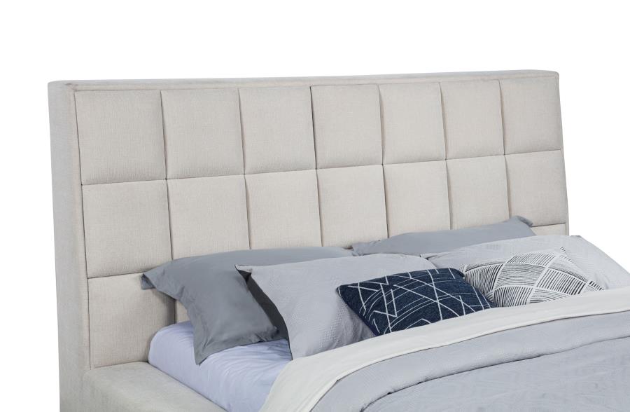 Home & Sleep Outlet - Dreux Upholstered California King Panel Platform Bed Cream