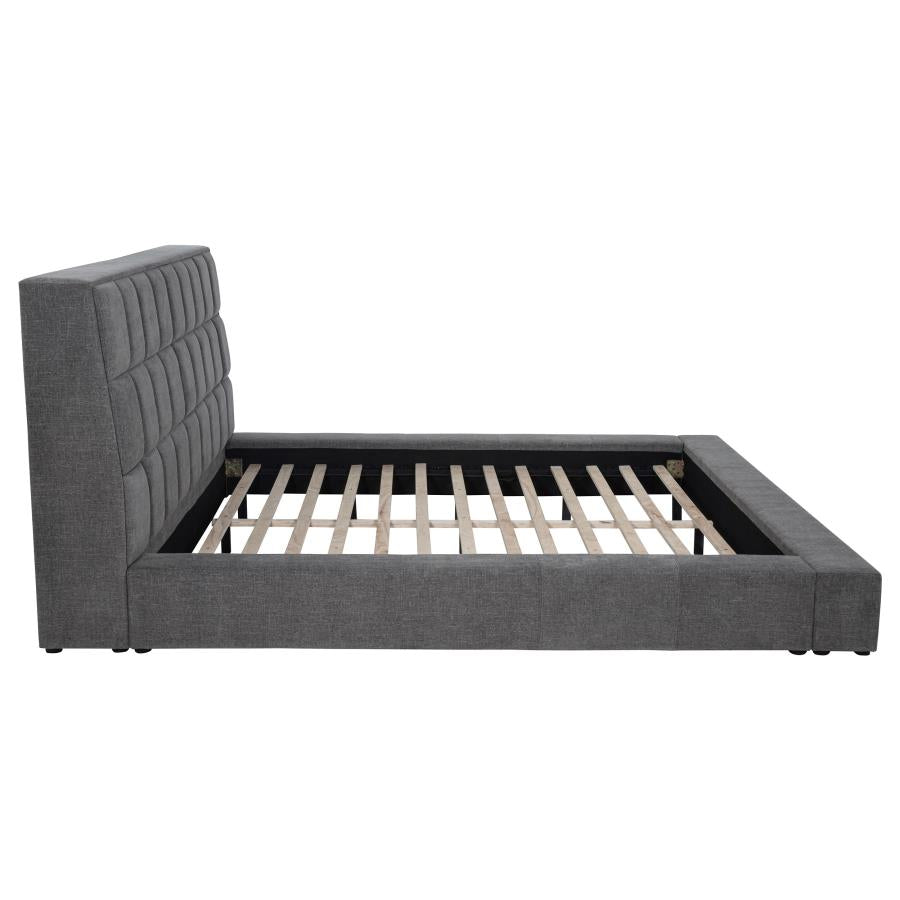 Home & Sleep Outlet - Dreux Upholstered Eastern King Panel Platform Bed Grey