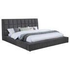 Home & Sleep Outlet - Dreux Upholstered California King Panel Platform Bed Grey