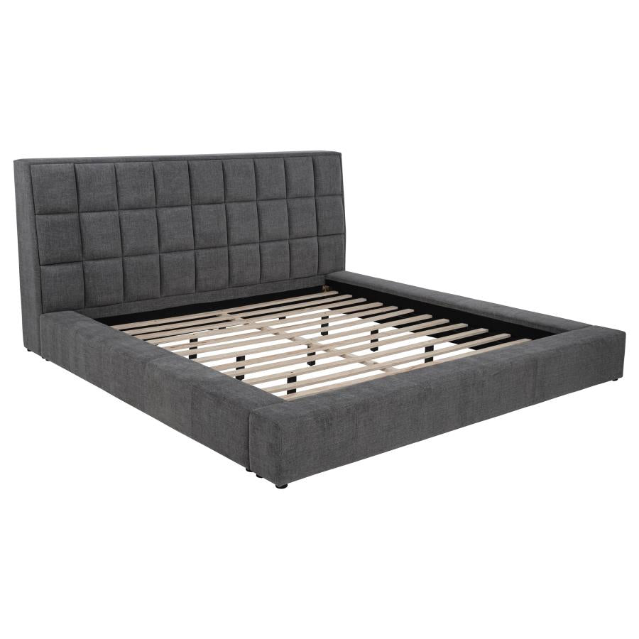 Home & Sleep Outlet - Dreux Upholstered Queen Panel Platform Bed Grey