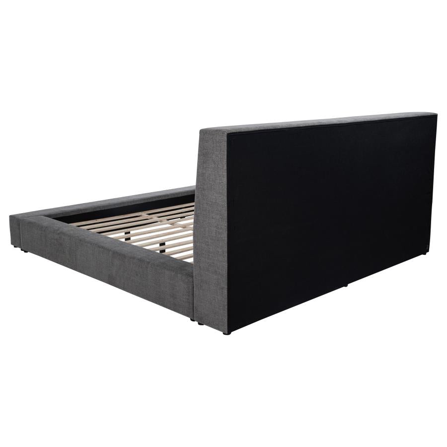 Home & Sleep Outlet - Dreux Upholstered Queen Panel Platform Bed Grey