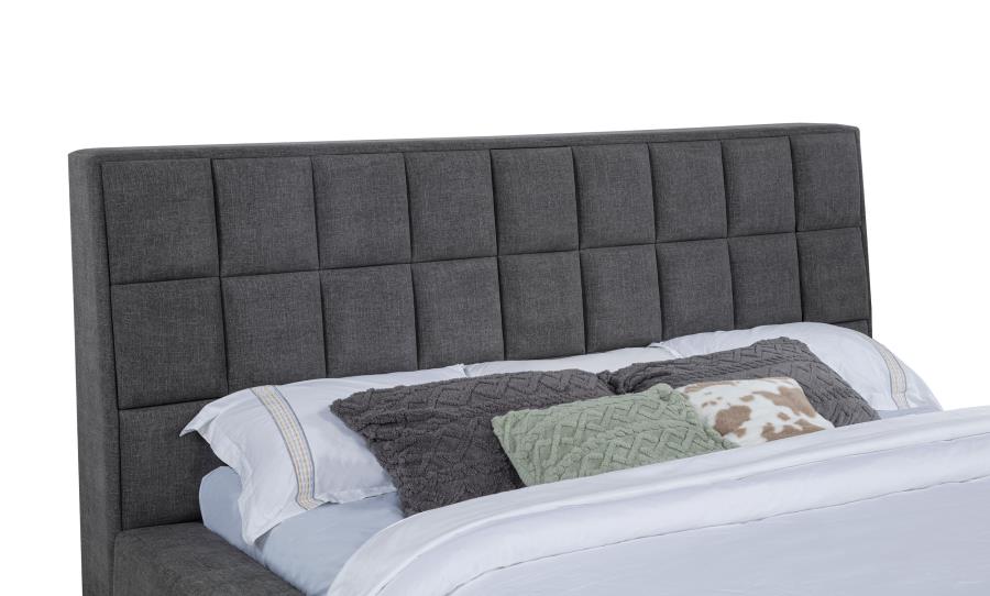 Home & Sleep Outlet - Dreux Upholstered Queen Panel Platform Bed Grey