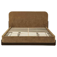 Baldacci Upholstered California King Platform Bed Curry and Walnut