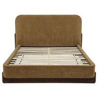Baldacci Upholstered Queen Platform Bed Curry and Walnut