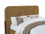 Home & Sleep Outlet - Baldacci Upholstered Queen Platform Bed Curry and Walnut