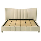 Home & Sleep Outlet - Evelyn Upholstered Eastern King Panel Platform Bed Ivory