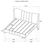 Home & Sleep Outlet - Evelyn Upholstered Eastern King Panel Platform Bed Ivory