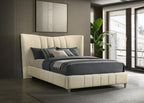 Home & Sleep Outlet - Evelyn Upholstered Queen Panel Platform Bed Ivory