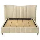Evelyn Upholstered Queen Panel Platform Bed Ivory