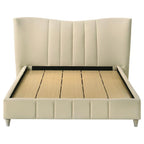 Home & Sleep Outlet - Evelyn Upholstered Queen Panel Platform Bed Ivory