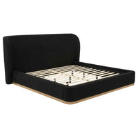 Blaire Upholstered Eastern King Wingback Platform Bed Black