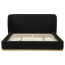 Blaire Upholstered Eastern King Wingback Platform Bed Black