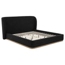 Blaire Upholstered California King Wingback Platform Bed Black