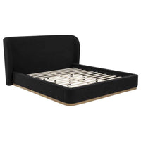 Blaire Upholstered California King Wingback Platform Bed Black