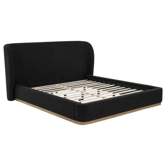 Blaire Upholstered California King Wingback Platform Bed Black