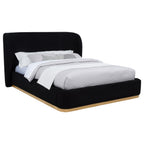 Home & Sleep Outlet - Blaire Upholstered California King Wingback Platform Bed Black