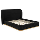 Blaire Upholstered Queen Wingback Platform Bed Black