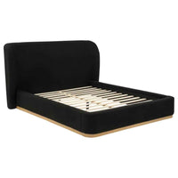 Blaire Upholstered Queen Wingback Platform Bed Black