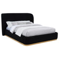 Home & Sleep Outlet - Blaire Upholstered Queen Wingback Platform Bed Black
