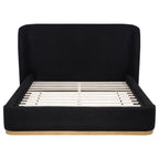 Home & Sleep Outlet - Blaire Upholstered Queen Wingback Platform Bed Black