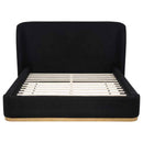Blaire Upholstered Queen Wingback Platform Bed Black