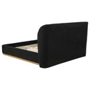 Blaire Upholstered Queen Wingback Platform Bed Black