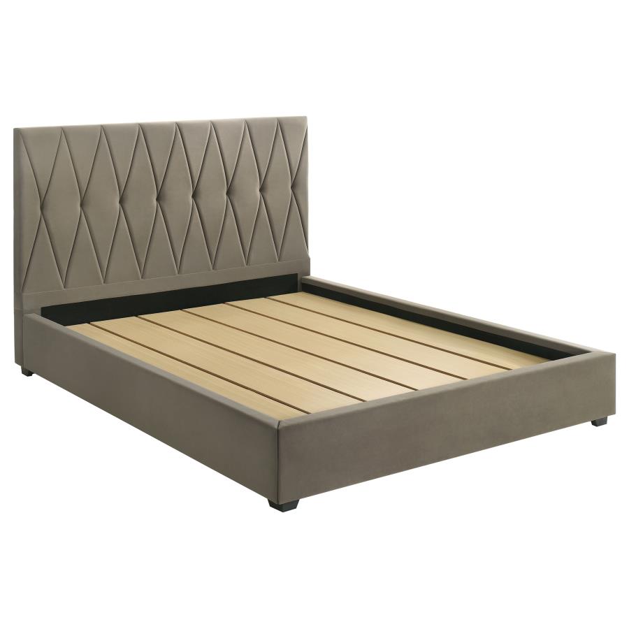 Home & Sleep Outlet - Delsea Upholstered Eastern King Platform Bed Light Brown