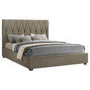 Delsea Upholstered Eastern King Platform Bed Light Brown