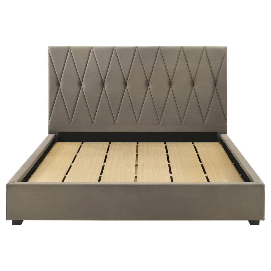Home & Sleep Outlet - Delsea Upholstered Eastern King Platform Bed Light Brown