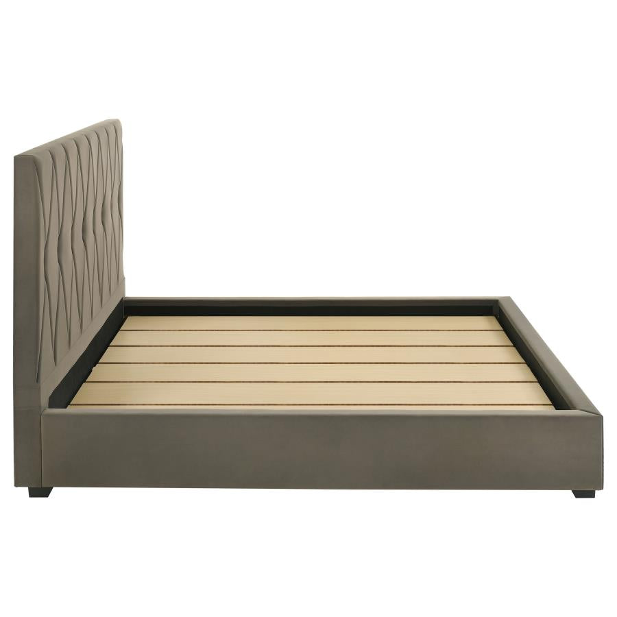 Home & Sleep Outlet - Delsea Upholstered Eastern King Platform Bed Light Brown