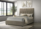 Home & Sleep Outlet - Delsea Upholstered Queen Panel Platform Bed Light Brown