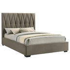 Home & Sleep Outlet - Delsea Upholstered Queen Panel Platform Bed Light Brown
