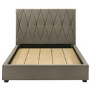 Delsea Upholstered Queen Panel Platform Bed Light Brown