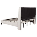 Leslie Upholstered Tufted Eastern King Wingback Platform Bed Beige