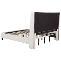 Leslie Upholstered Tufted California King Wingback Platform Bed Beige