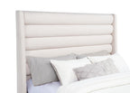 Home & Sleep Outlet - Leslie Upholstered Tufted Queen Wingback Platform Bed Beige