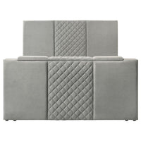 Tara 61-inch Upholstered Eastern King Panel TV Bed Grey