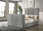 Home & Sleep Outlet - Tara 61-inch Upholstered Queen Panel TV Bed Grey