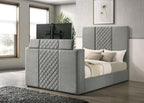 Home & Sleep Outlet - Tara 61-inch Upholstered Queen Panel TV Bed Grey
